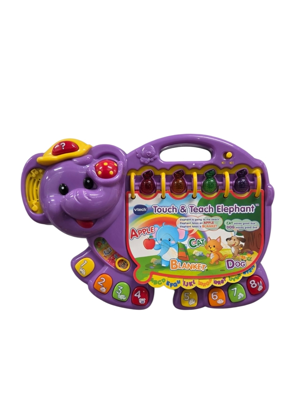 Vtech Touch & Teach Elephant Purple Interactive Learning Toy #1580